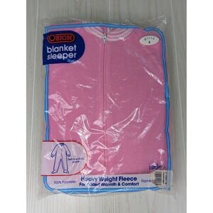 Obion Blanket Sleeper 4 Pink Fleece Footed Pajamas Zipper vintage